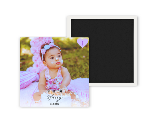 My First Year Birthday Photo Magnet