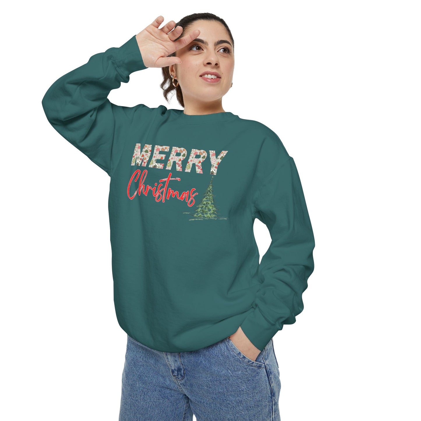 Merry Christmas Sweatshirt | Dyed Sweatshirt | GM08