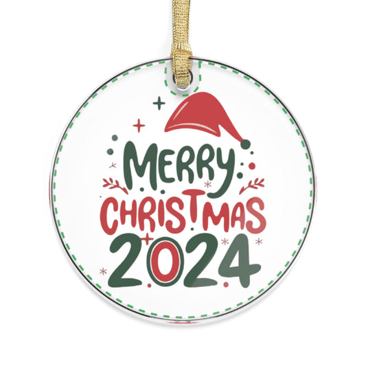 Merry Christmas 2024 Acrylic Ornament