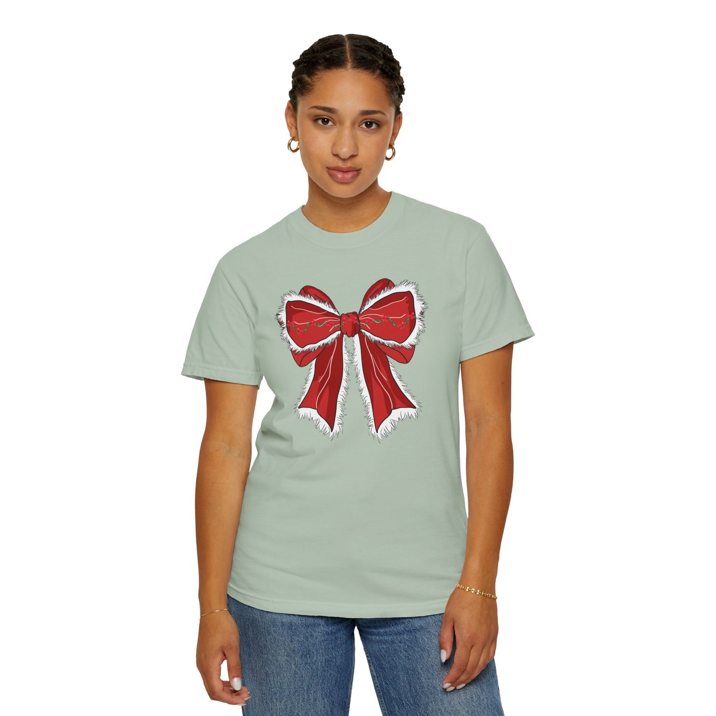 Christmas Bow Holiday Tee | Women's Holiday Tshirt | GM49