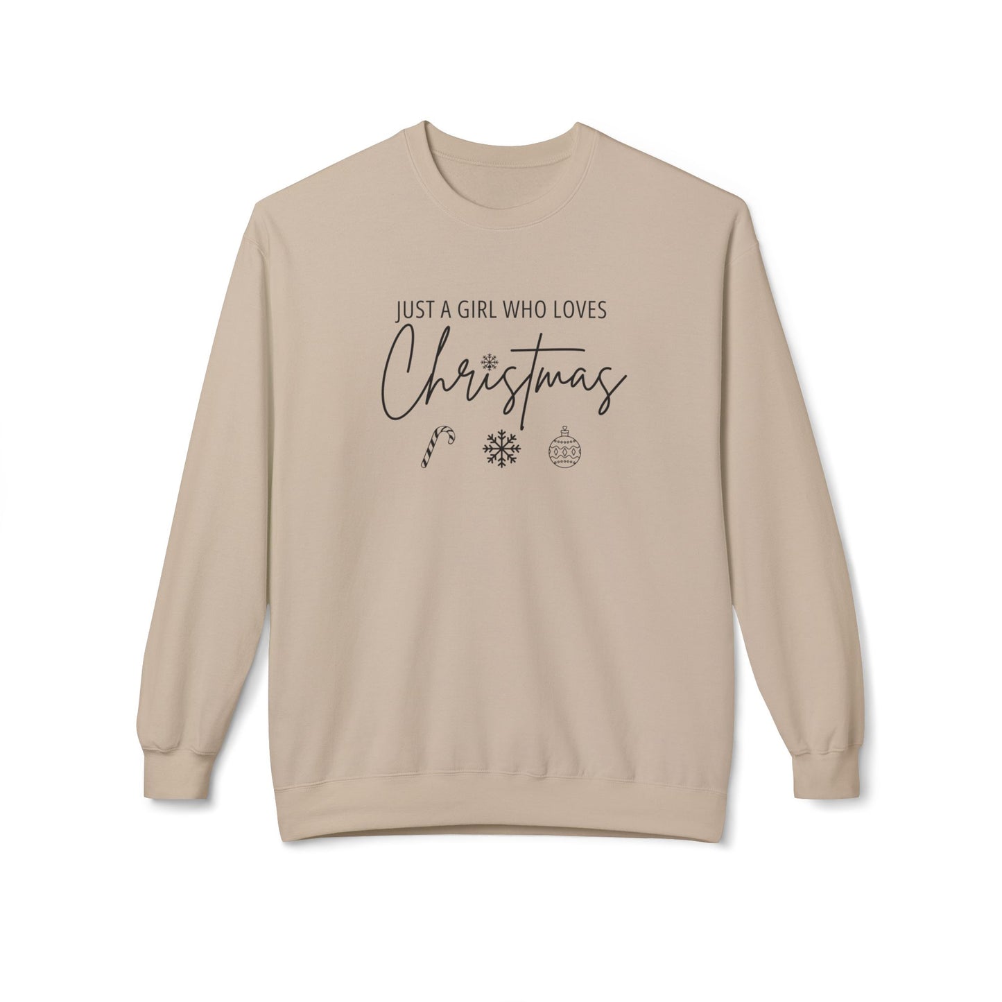 A Girl Who Loves Christmas | Midweight Softstyle Fleece Crewneck Sweatshirt