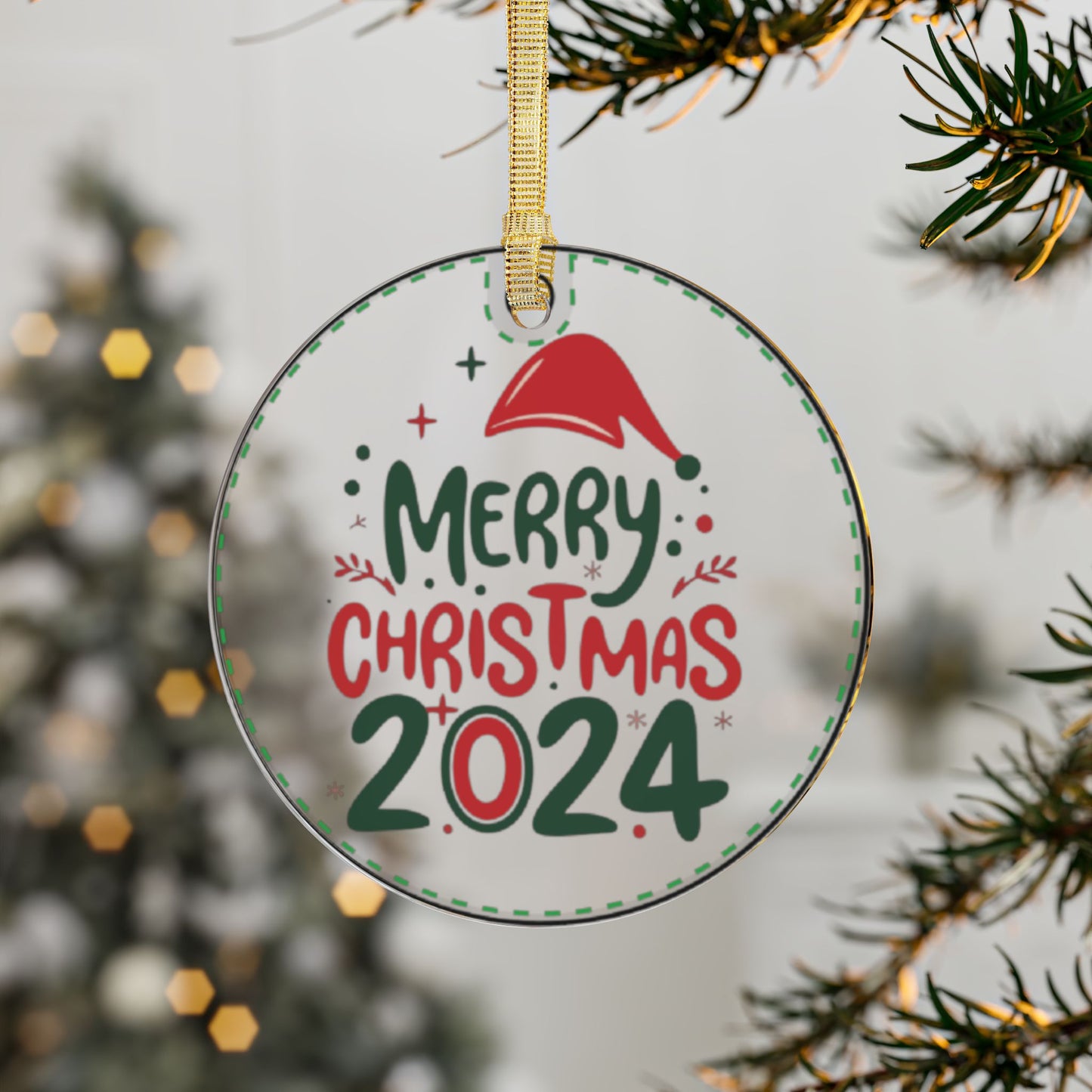 Merry Christmas 2024 Acrylic Ornament