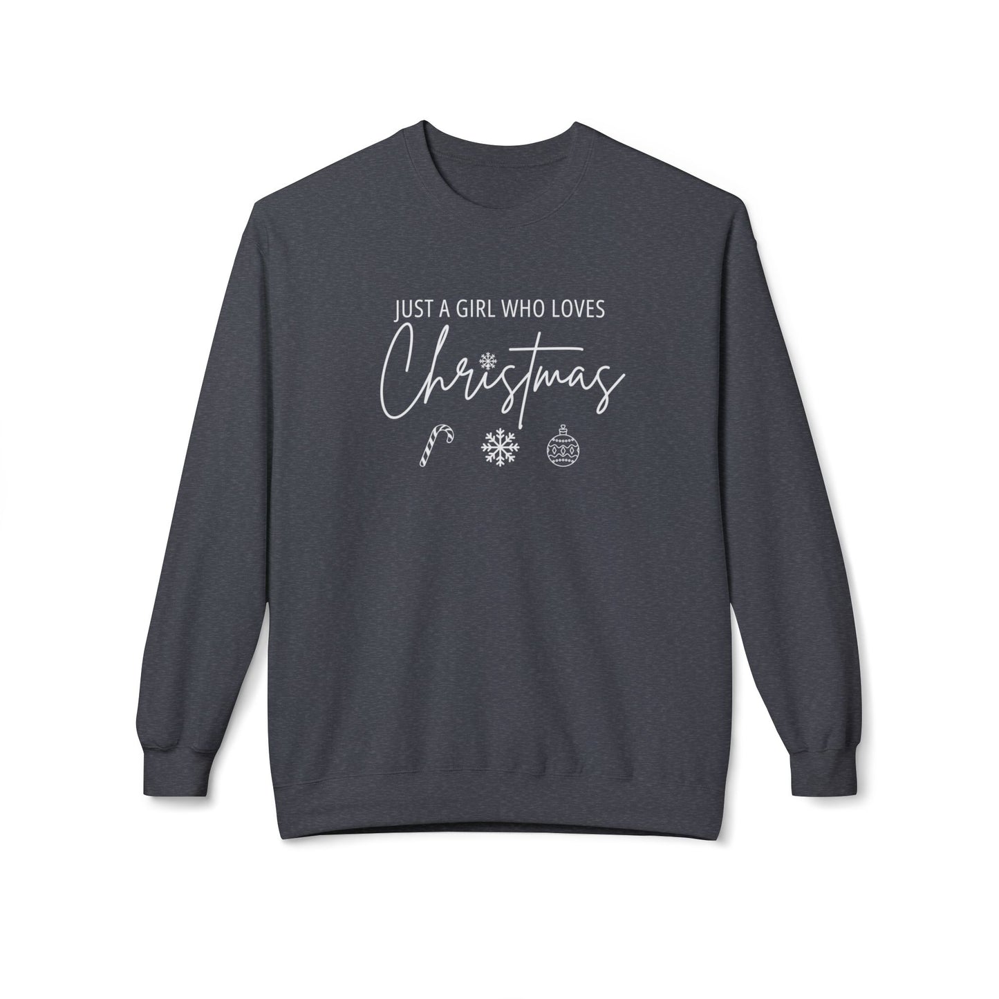 A Girl Who Loves Christmas | Midweight Softstyle Fleece Crewneck Sweatshirt