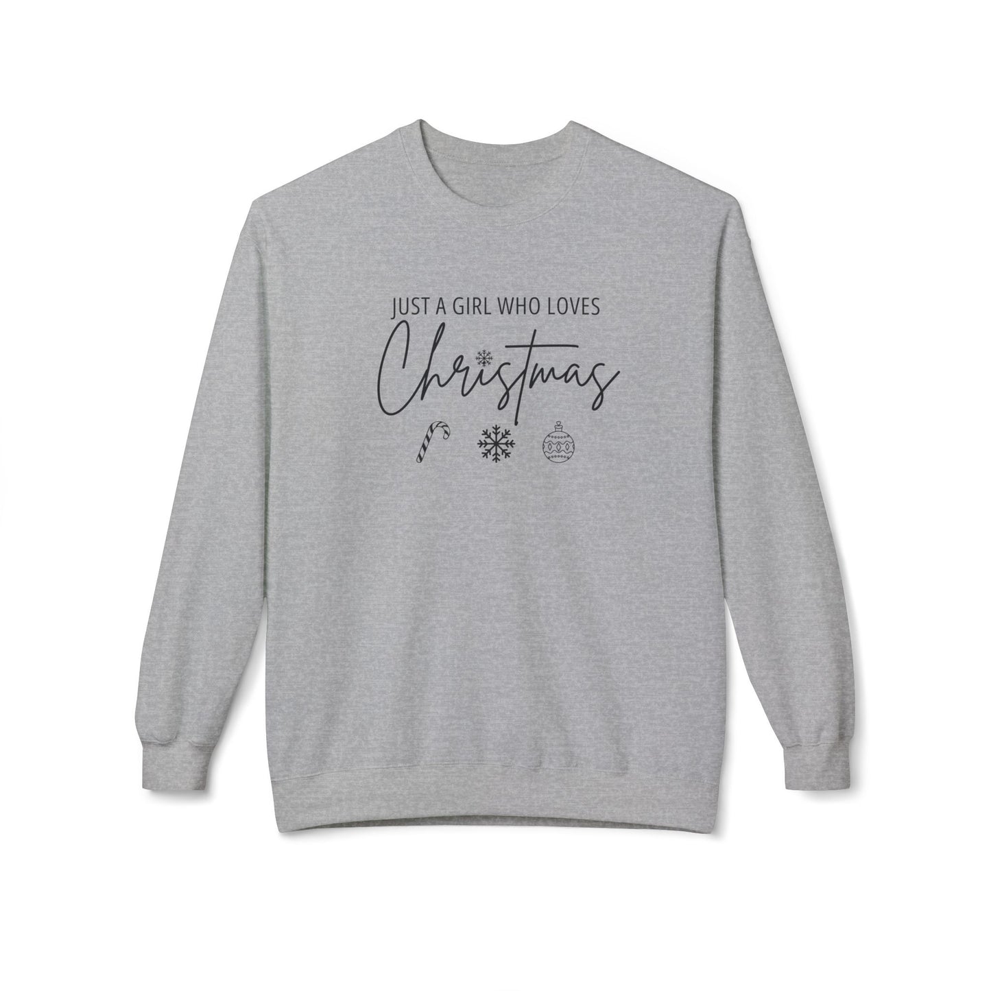 A Girl Who Loves Christmas | Midweight Softstyle Fleece Crewneck Sweatshirt