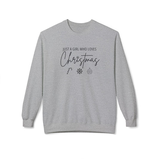 A Girl Who Loves Christmas | Midweight Softstyle Fleece Crewneck Sweatshirt