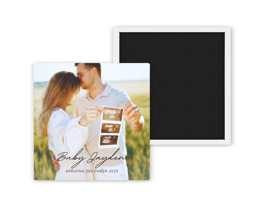 Pregnancy Announcement Custom Photo Magnet
