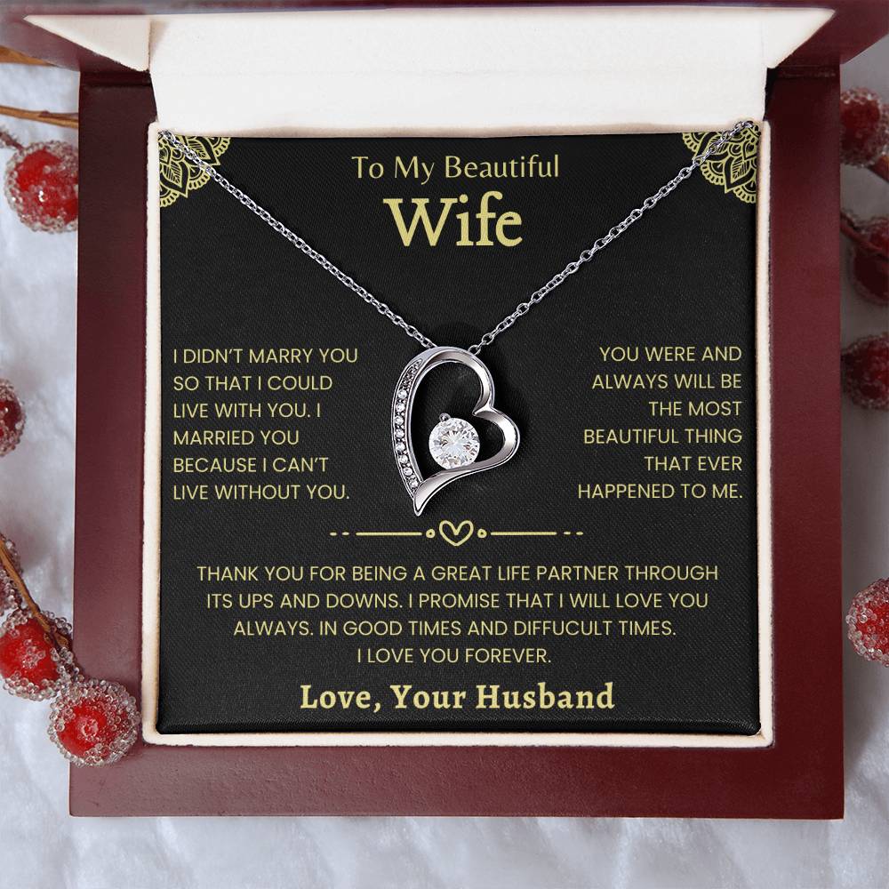 To My Beautiful Wife Luxury Giftset | Forever Love Necklace | GM3