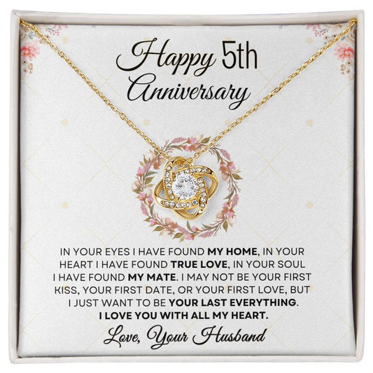 5th Anniversary Luxury Giftset + Heartfelt Anniversary Message | Love Knot Necklace | GM65