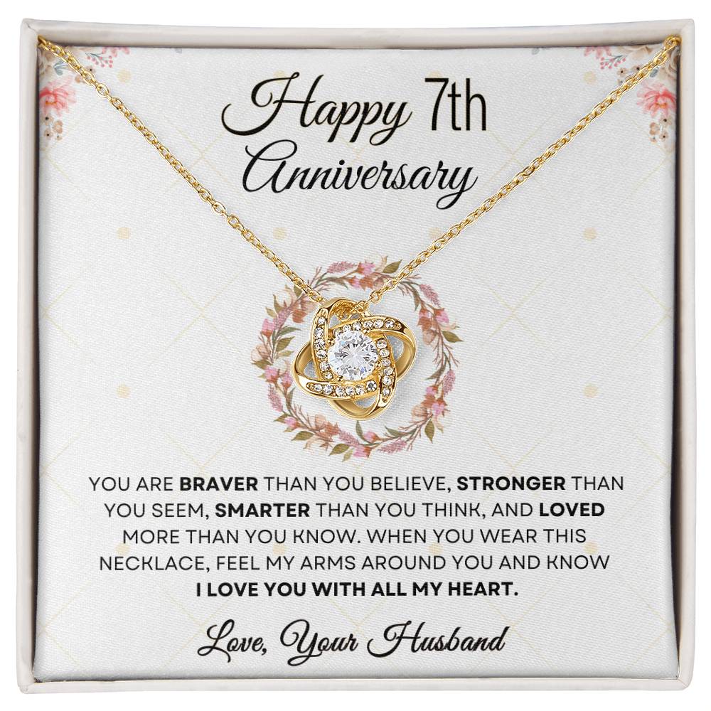 7th Anniversary Luxury Giftset + Heartfelt Anniversary Message | Love Knot Necklace | GM67