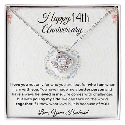 14th Anniversary Luxury Giftset + Heartfelt Anniversary Message | Love Knot Necklace | GM74