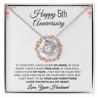 5th Anniversary Luxury Giftset + Heartfelt Anniversary Message | Love Knot Necklace | GM65