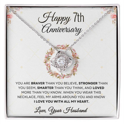 7th Anniversary Luxury Giftset + Heartfelt Anniversary Message | Love Knot Necklace | GM67