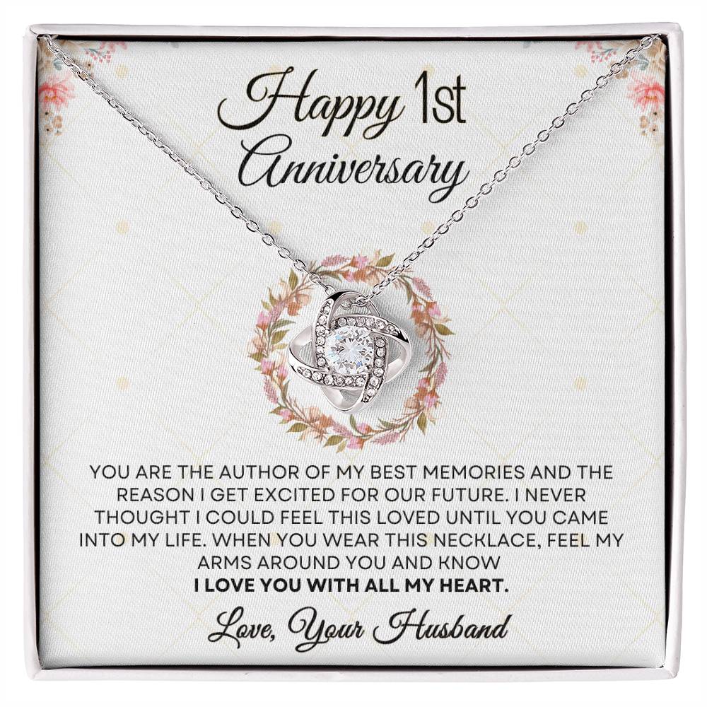 1st Anniversary Luxury Giftset + Heartfelt Anniversary Message | Love Knot Necklace | GM60