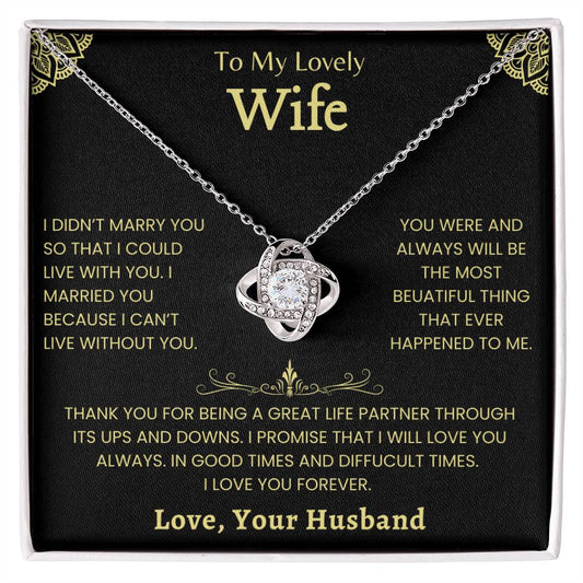 To My Lovely Wife Love Knot  Necklace | GM14