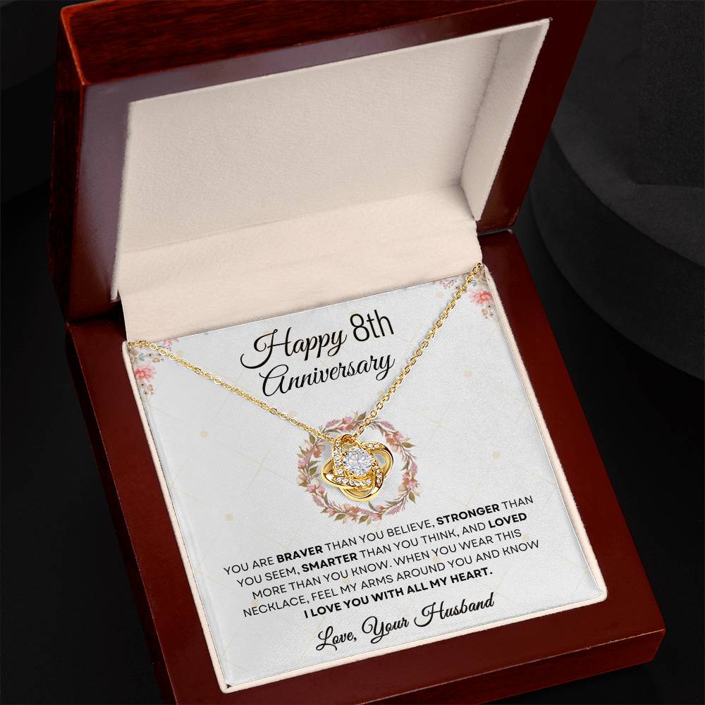 8th Anniversary Luxury Giftset + Heartfelt Anniversary Message | Love Knot Necklace | GM68