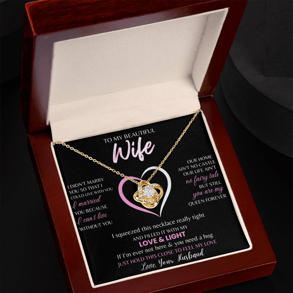 To My Beautiful Wife Luxury Giftset | Love Knot Necklace | GM53