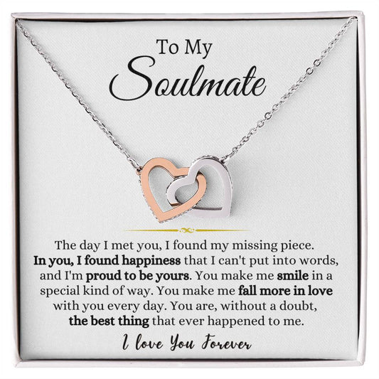 To My Soulmate Luxury Giftset | Interlocking Hearts Necklace | GM102