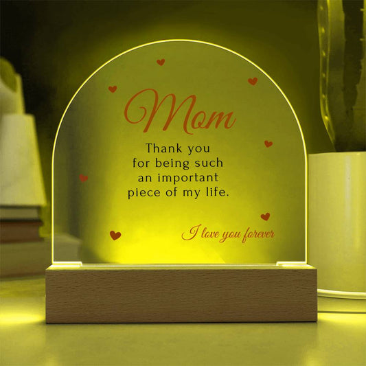 For Mom | I Love You Forever - Domed Acrylic Plaque | GM26