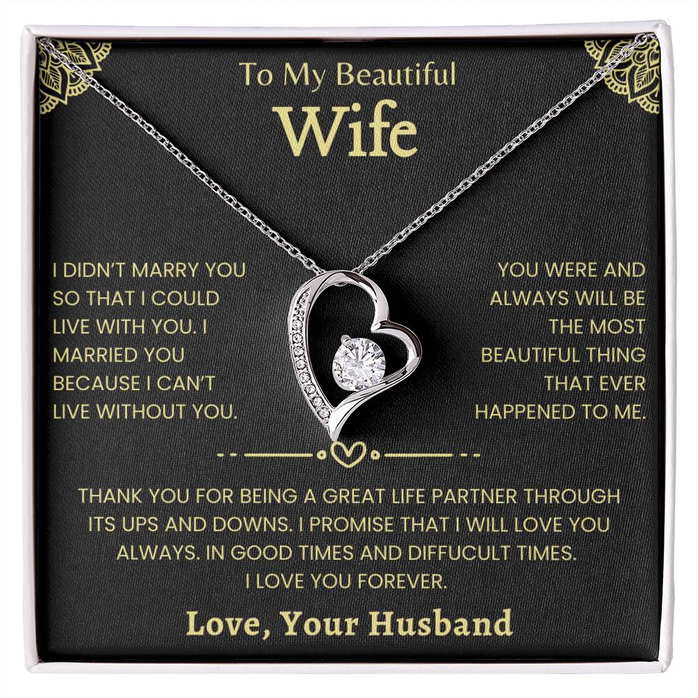 To My Beautiful Wife Luxury Giftset | Forever Love Necklace | GM3