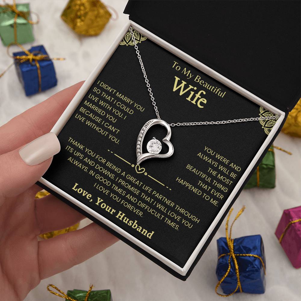 To My Beautiful Wife Luxury Giftset | Forever Love Necklace | GM3