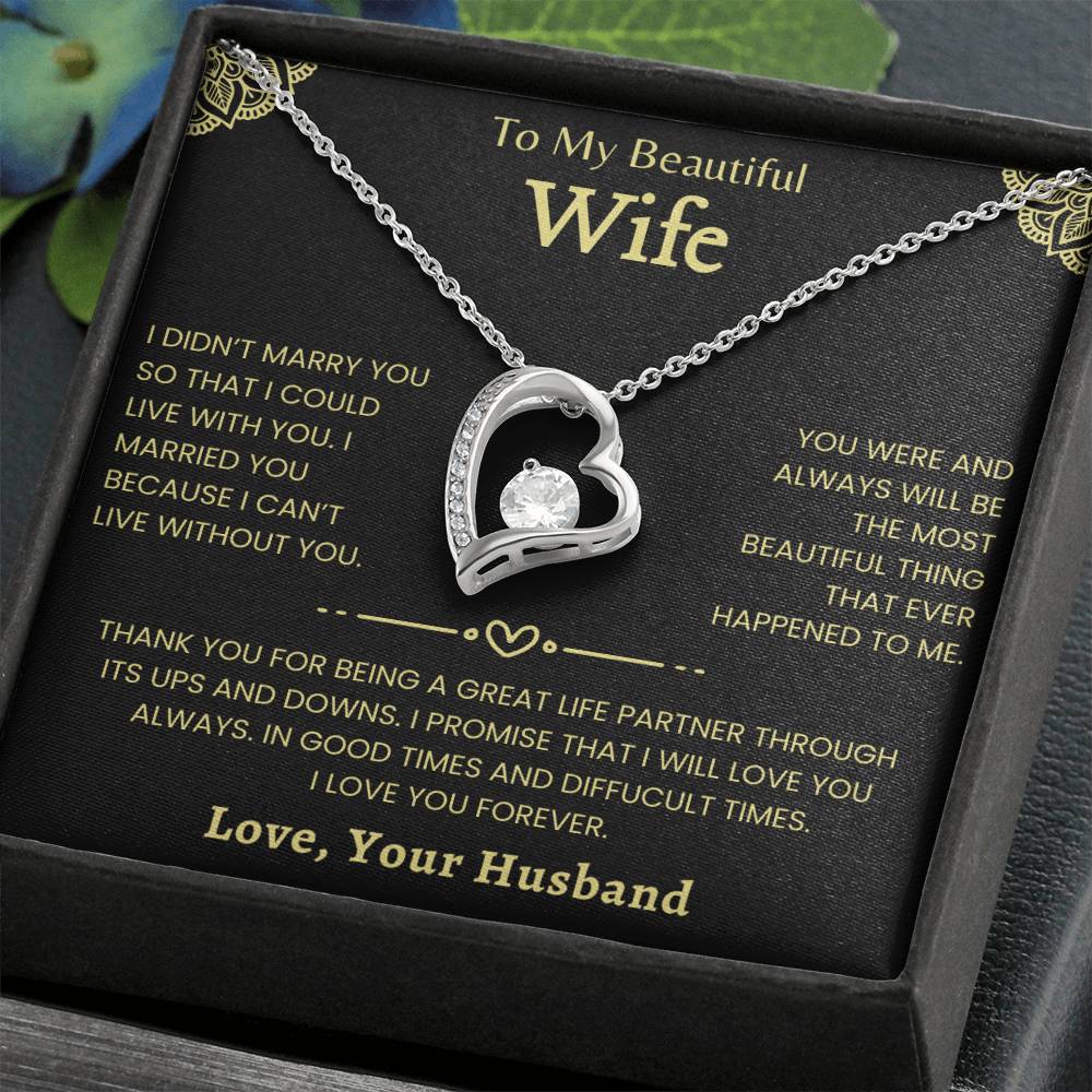 To My Beautiful Wife Luxury Giftset | Forever Love Necklace | GM3