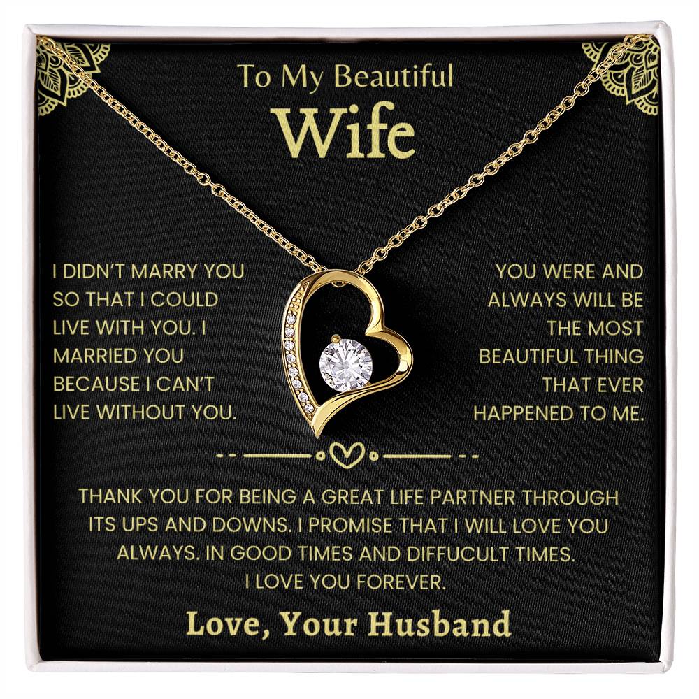 To My Beautiful Wife Luxury Giftset | Forever Love Necklace | GM3