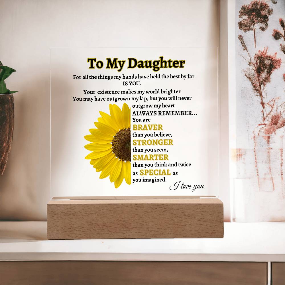 To My Daughter | Square Acrylic Plaque | GM20